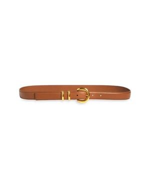 Altuzarra Round Buckle Leather Belt - White
