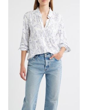 Rails Kathryn Print Button-Up Shirt - Blue
