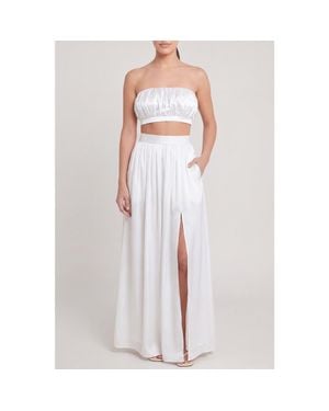 NUAJE NUAJE Isabelle Cotton Silk Maxi Skirt - White