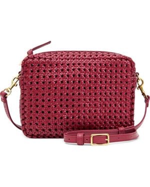 Clare V. Midi Sac Woven Crossbody Bag - Red