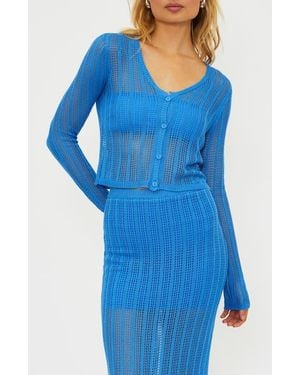 Beach Riot Hani Open Stitch Cardigan - Blue
