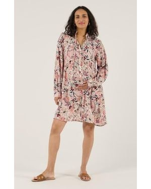 Cache Coeur Maternity And Nursing Shirt Shirt Dress Capucine - Pink