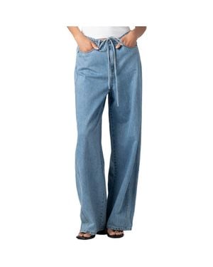 Blank NYC The Low Rise Baggy Fit Drawstring Jeans - Blue