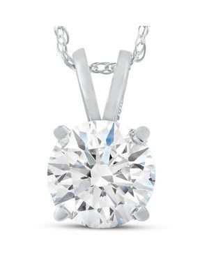 Bliss Diamond 2 Ct Moissanite Solitaire Pendant 14K Necklace - White