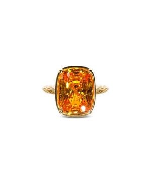 Sterling Forever Elongated Cushion-Cut Cubic Zirconia Cocktail Ring - Orange