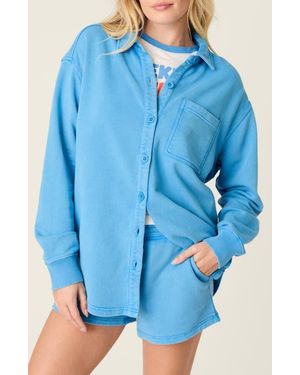 Pj Salvage Washed Away Pajama Shirt Jacket - Blue