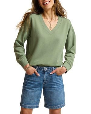 Tommy Bahama Marina Del Mar Cotton V-Neck Sweatshirt - Green