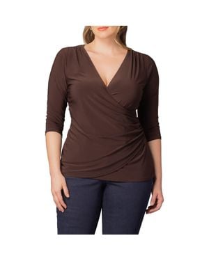 Kiyonna Faux Wrap Top - Black