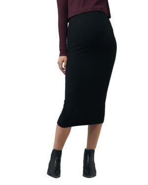 Ripe Maternity Ribbed Knit Maternity Pencil Skirt - Black