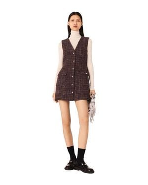 Maje Mini Tweed Dress - Red