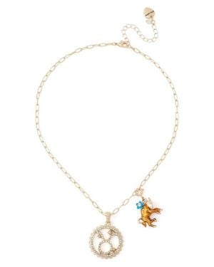 Betsey Johnson Gemini Charm Pendant Necklace - White