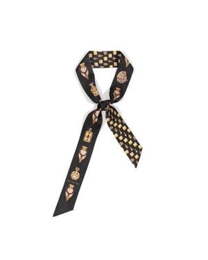 Lost Pattern Amora Silk Skinny Scarf - Black