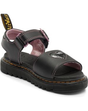 Dr. Martens Kids' Marlowe Heart Ii Sandal - Black