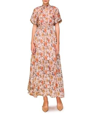 MELLODAY Floral Organza Maxi Dress - Pink