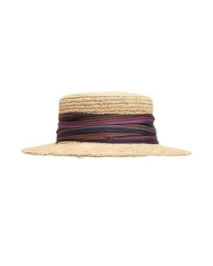 Lost Pattern Frida's Garden Straw Hat With Ribbon Band - Purple
