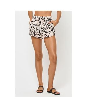 LSPACE Rio Linen Cover-Up Drawstring Shorts - Multicolor
