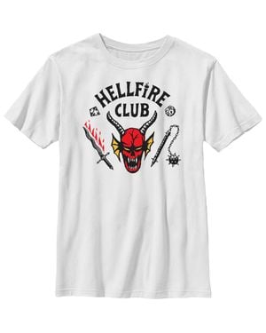 Stranger Things Boy's Welcome To The Hellfire Club Graphic T-Shirt - White