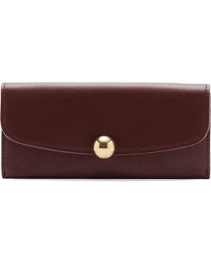 Mango Faux Leather Flap Wallet - Brown