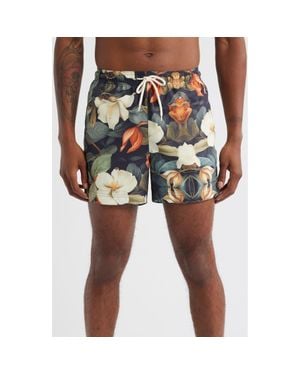 PacSun Flores Floral Swim Trunks - Blue