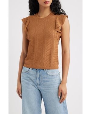 PAIGE Margo Mixed Stitch Knit Top - Blue
