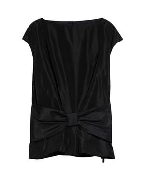Simone Rocha Boxy Bow Detail Satin Top - Black