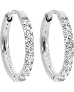 qudo Eternity Hoop Earring - White