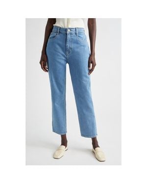 St. John Isabel High Waist Ankle Straight Leg Jeans - Blue