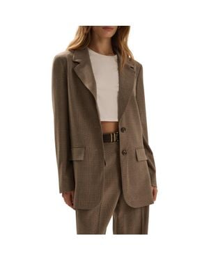 FAVORITE DAUGHTER The Favorite Oversized Plaid Blazer - Brown