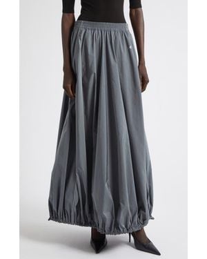 Balenciaga Balloon Cotton & Nylon Techno Poplin Track Skirt - Gray
