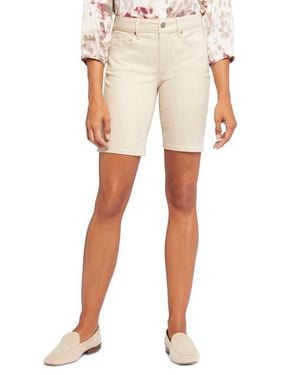 NYDJ Ella Side Slit Denim Bermuda Shorts - Natural