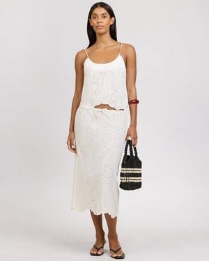 Onia Scallop Cami Top - White