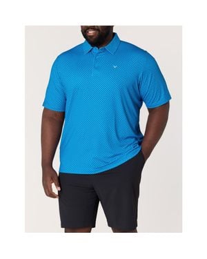 Callaway Apparel Big & Tall Golf Print Performance Polo Shirt - Blue