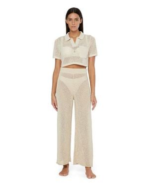Onia Knit Crochet Wide Leg Pant - Natural