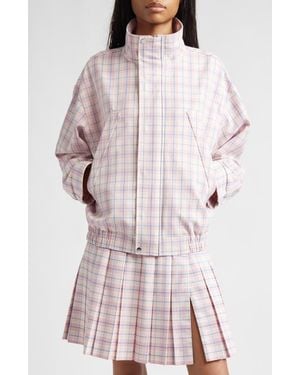 Sandy Liang Papas Plaid Windbreaker Jacket - Multicolor