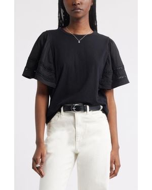Treasure & Bond Mixed Media Top - Black