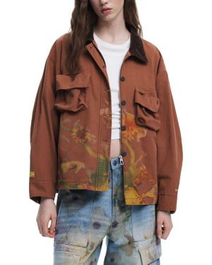 Desigual X Collina Strada Floral Print Trucker Jacket - Brown