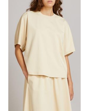 MM by Max Mara Cellula Puff Sleeve Cotton Top - Natural