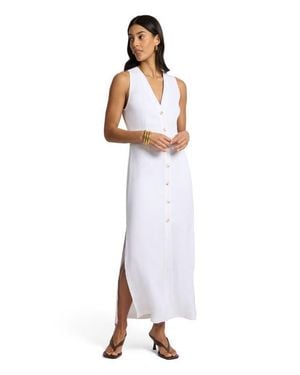 Onia Textured Button Down Maxi Dress - White