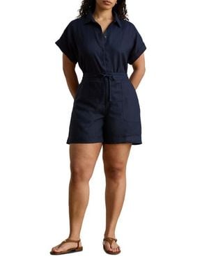 Ralph Lauren Linen Drawstring Shorts - Blue