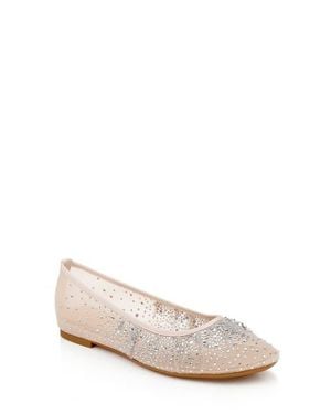 Badgley Mischka Nuala Embellished Flat - Natural