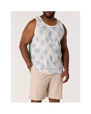True Nation by DXL Big & Tall Palm Tree Sleeveless T-Shirt V2 - Multicolor