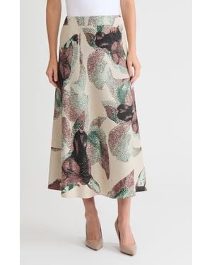 Misook Abstract A-Line Jacquard Soft Knit Maxi Skirt - Multicolor