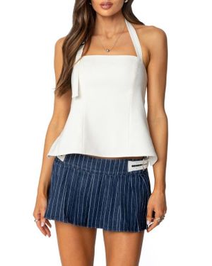 Edikted Yazi Open Back Halter Top - Blue