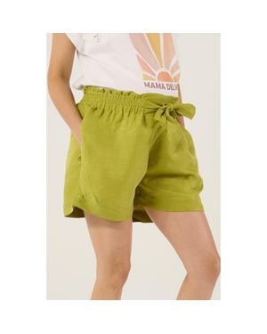 Cache Coeur Maternity Twill Smock Shorts Nubie - Green