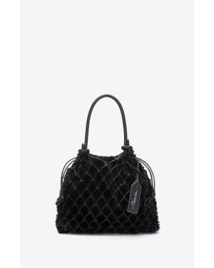 3.1 Phillip Lim Faux Fur Macrame Mini Sac - Black