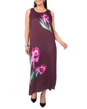 Vince Camuto Floral Print Sleeveless Maxi Dress - Purple