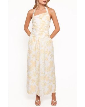 Petal & Pup Jemma Floral Print Halter Maxi Dress - Natural