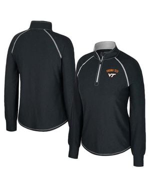 Colosseum Athletics Virginia Tech Hokies Bikram Raglan Quarter-Zip Top - Black