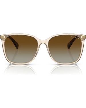Ralph 56Mm Polarized Square Sunglasses - Brown