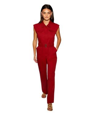 Warehouse Runway Utility Jumpsuit - Red